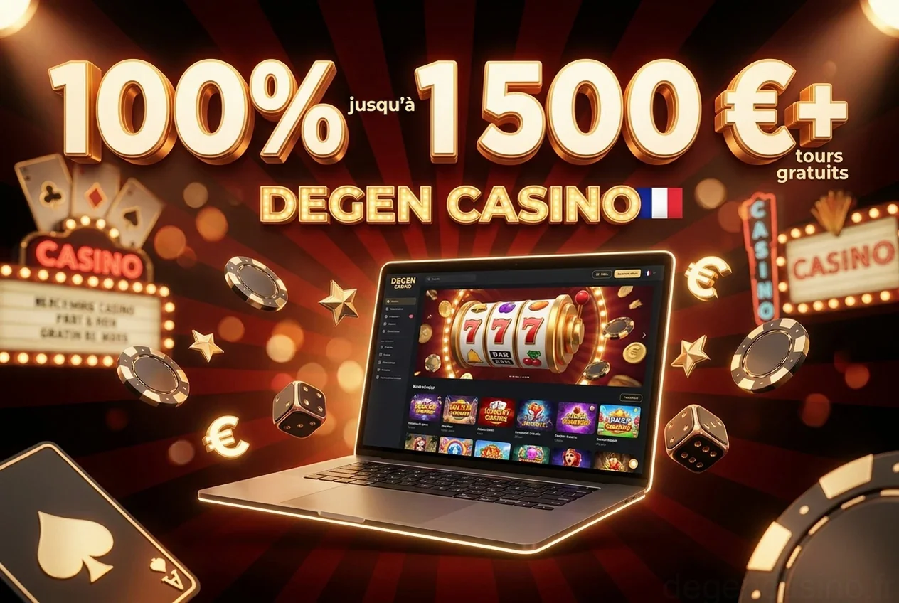 100% jusqu'à 1 500 €+ tours gratuits